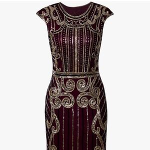1920s style red/burgandy/gold size large dress